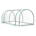 Serre de Jardin Tunnel mini serre tunnel serre à tomates 2L x 1l x 0,8H m Grande Porte zippée bâche Plastique Transparent métal époxy Vert-0