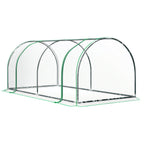 Serre de Jardin Tunnel mini serre tunnel serre à tomates 2L x 1l x 0,8H m Grande Porte zippée bâche Plastique Transparent métal époxy Vert-0