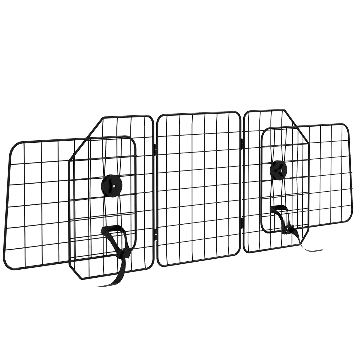 Grille de séparation voiture pour chien pliable largeur ajustable 93 à 150 cm barrière pour chien universelle, noir-0