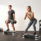 Stepper Fitness Aérobic hauteur réglable 10/15/20 cm surface antidérapante 80 x 31 x 20 cm plastique noir gris-7