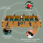 Table baby-foot pour enfants à partir de 6 ans 2 ballons 18 joueurs 69 x 37 x 24 cm-3