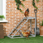 Perchoir en bois pour poule, aire de jeux en bois pour poules avec balançoire, échelle, plateforme, 96 x 40 x 71 cm, gris-1