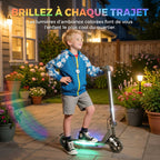 Trottinette électrique pour enfants 6-14 ans scooter électrique pliable pour enfants vitesse max 14 km/h aluminium noir-4