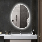 Miroir salle de bain avec éclairage LED 80 x 60 cm, miroir lumineux mural avec antibuée, mémoire, IP44, argenté-1