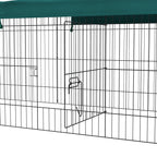 Parc enclos modulable acier avec bache pour lapins rongeurs petits animaux intérieur extérieur 220L x 85l x 70H cm vert-9