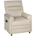 Fauteuil Relax Électrique Massant et Chauffant en Velours, Ultra Silencieux, Inclinable, Port USB, 82x99x106cm, Beige-0