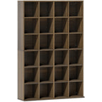 Meuble de rangement multimédia 456 CD/ 336 DVD - bibliothèque en bois avec étagères réglables, 89 x 130,5 cm, marron-0