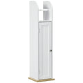 Meuble de salle de bain support papier toilette avec placard et étagères réglables 20 x 20 x 80 cm blanc-0