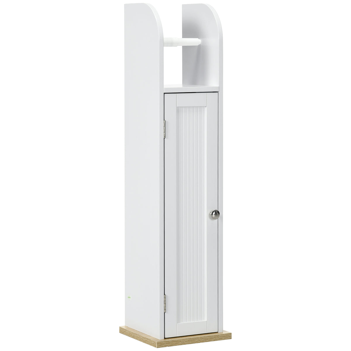 Meuble de salle de bain support papier toilette avec placard et étagères réglables 20 x 20 x 80 cm blanc-0