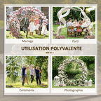 Arche de jardin arche à rosiers arche de plantes grimpantes pour mariage, anniversaire, cérémonie et banquet acier doré-5