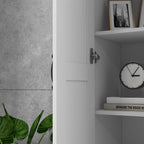 Armoire 2 portes meuble de rangement avec 5 étagères, style contemporain, 60L x 36,5l x 175H-7