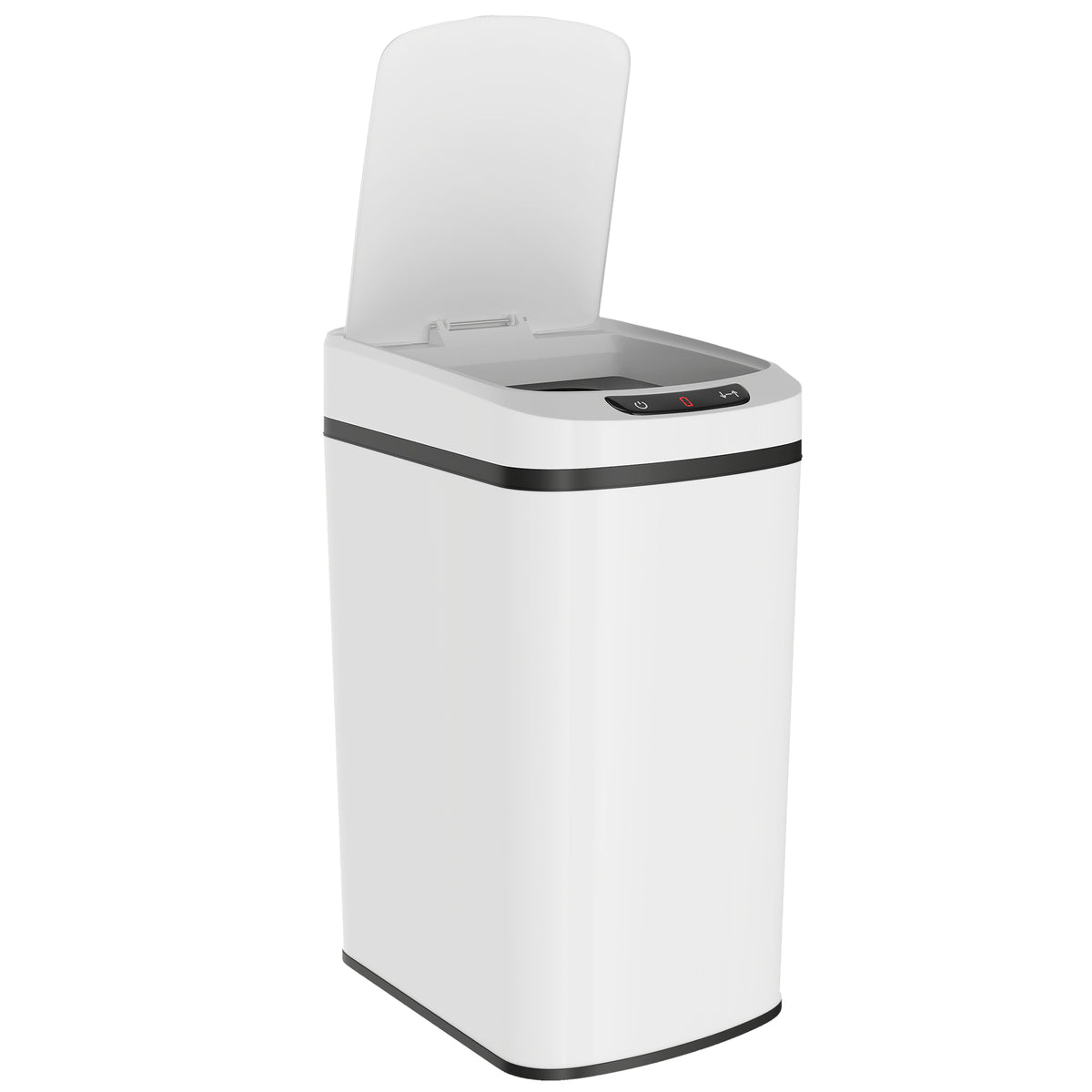 Poubelle de Cuisine Automatique 12 L en Acier Inoxydable, Poubelle à Capteur avec Couvercle, 28 x 22 x 41 cm, Blanc-0