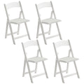 Lot de 4 chaises pliantes en résine et PU, chaises pliantes portables pour intérieur et extérieur, 45x44x78cm, blanc-0
