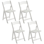 Lot de 4 chaises pliantes en résine et PU, chaises pliantes portables pour intérieur et extérieur, 45x44x78cm, blanc-0