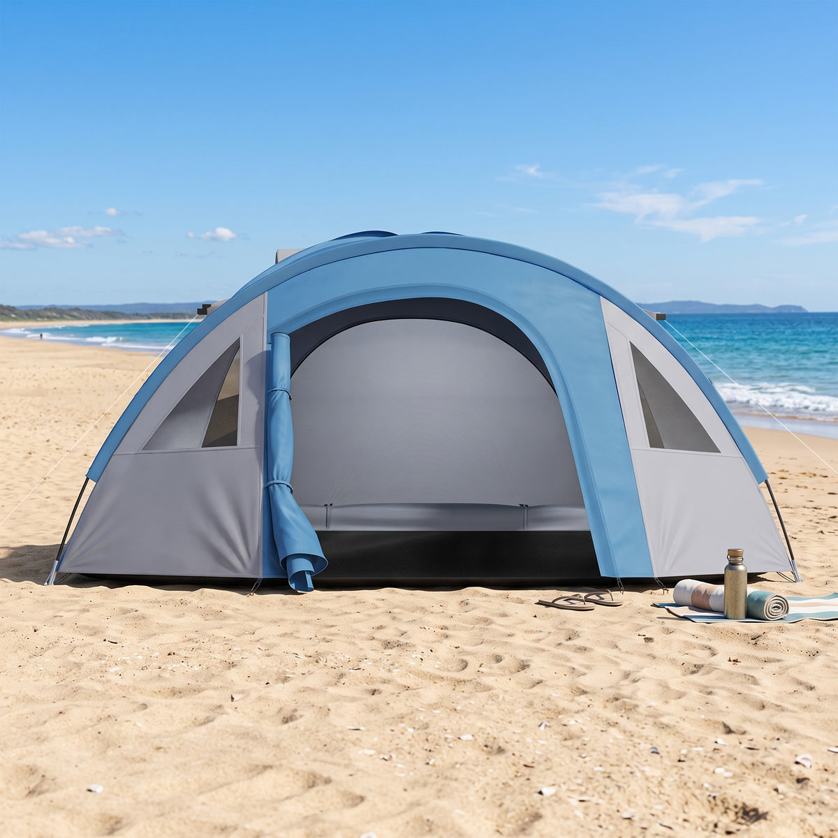 Tente de camping familiale 3 personnes tente dôme étanche légère, ventilée facile à monter double porte et-8