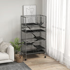 Cage pour rongeurs multifonction 4 plateformes 3 rampes 4 portes dim. 80L x 52l x 159H cm acier gris argenté noir-9