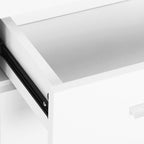 Buffet salon à haut brillance, meuble de rangement avec 2 tiroirs, 3 portes et étagère réglable, style contemporain, buffet salle à manger et cuisine, 106 x 35 x 76 cm, blanc-7