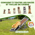 Agility sport pour chien bascule équipement entrainement chien bois sapin pré-huilé feutre bitumé antidérapant gris noir-7