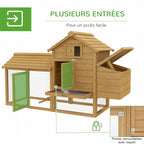 Petit poulailler cottage cage à poules sur pied dim. 151L x 54l x 87H cm multi-équipement bois massif de sapin-4