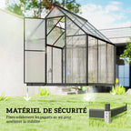 Serre de Jardin en Aluminium Polycarbonate, Montage Rapide, Fenêtre Réglable, Porte Battante, 178x168x195cm, Transparent-5