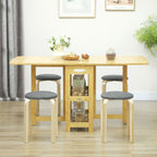 Ensemble de 4 tabourets empilables ronds sans dossier avec assise rembourrée, 40 x 40 x 45 cm, gris-6