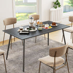 Table à manger de jardin pour 6 personnes avec plateau à lattes pour jardin, patio, terrasse, 150 x 80 x 74 cm, gris-6