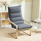 Fauteuil salon fauteuil de loisirs moderne fauteuil chambre avec accoudoirs incurvés, coussins, 67 x 83 x 105 cm, gris-9