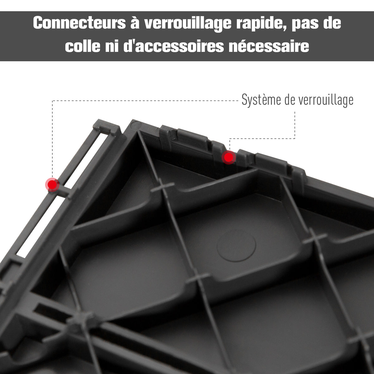 Caillebotis - Dalles terrasse - Lot de 18 - emboîtables, Installation très Simple - Petits Carreaux Composite Plastique-4