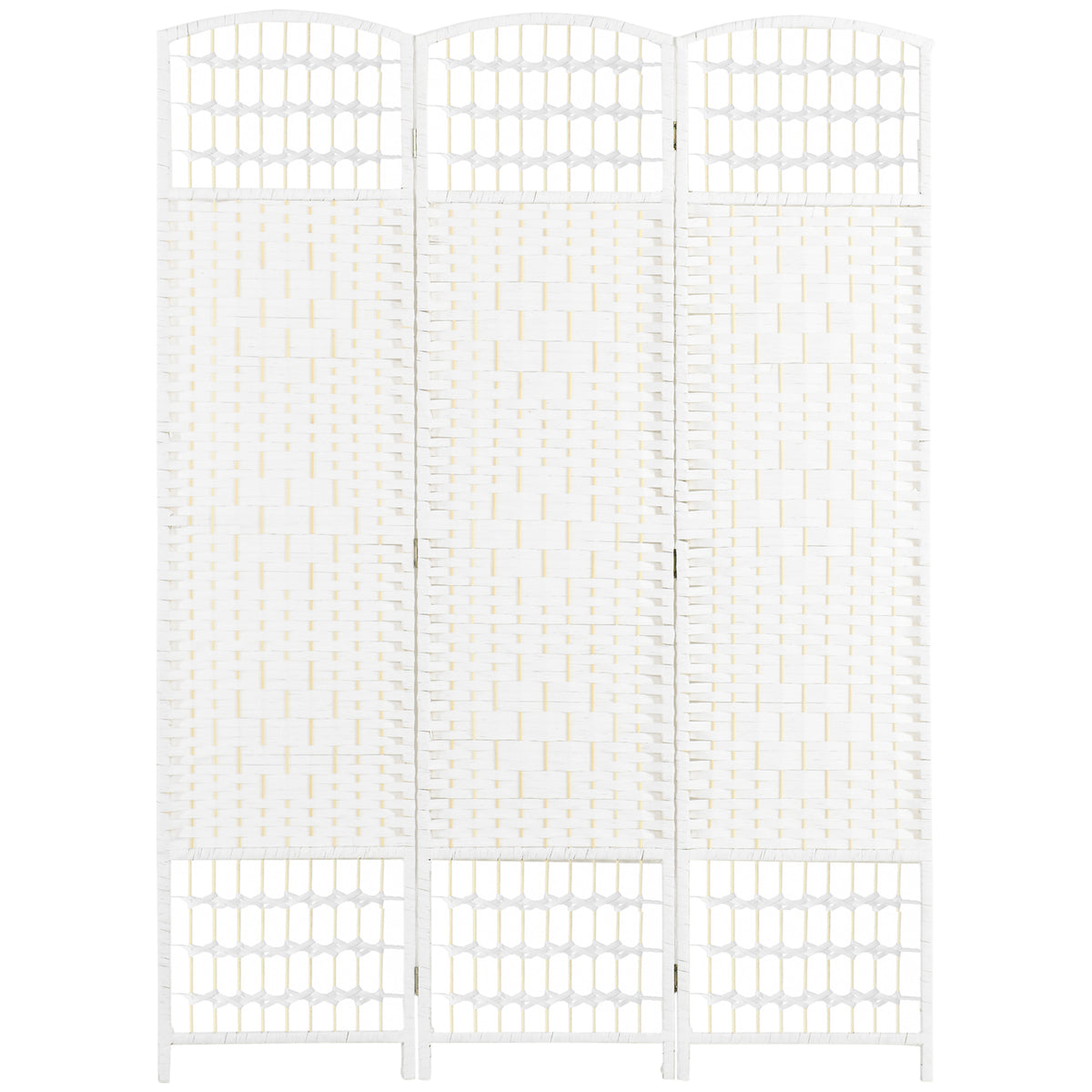 Paravent intérieur en bois séparateur de pièce cloison pliable 3 panneaux 120 x 170 cm blanc-0