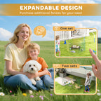 Enclos pliant en métal pour chiens lapins rongeurs petits animaux intérieur et extérieur 6 panneaux avec porte-8