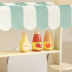 Supermarché pour enfant 34 pcs, marchande en bois, tableau noir, caisse enregistreuse et accessoires, 52x30x92,5cm, vert-8