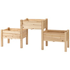 Jardinière sur Pieds carré Potager 2 étages dim. 184L x 45l x 80H cm Inserts d'irrigation Bois Sapin pré-huilé-0