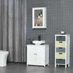Armoire Murale de Salle de Bain avec Miroir - Armoire à Glace - Placard de Rangement Toilettes - 1 Porte, 2 étagères - Verre MDF Blanc-6