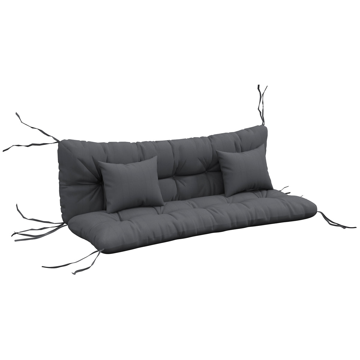 Ensemble de 4 coussins d'extérieur pour balancelle de jardin, 1 coussin d'assise coussins de dossier et 2 oreillers-0