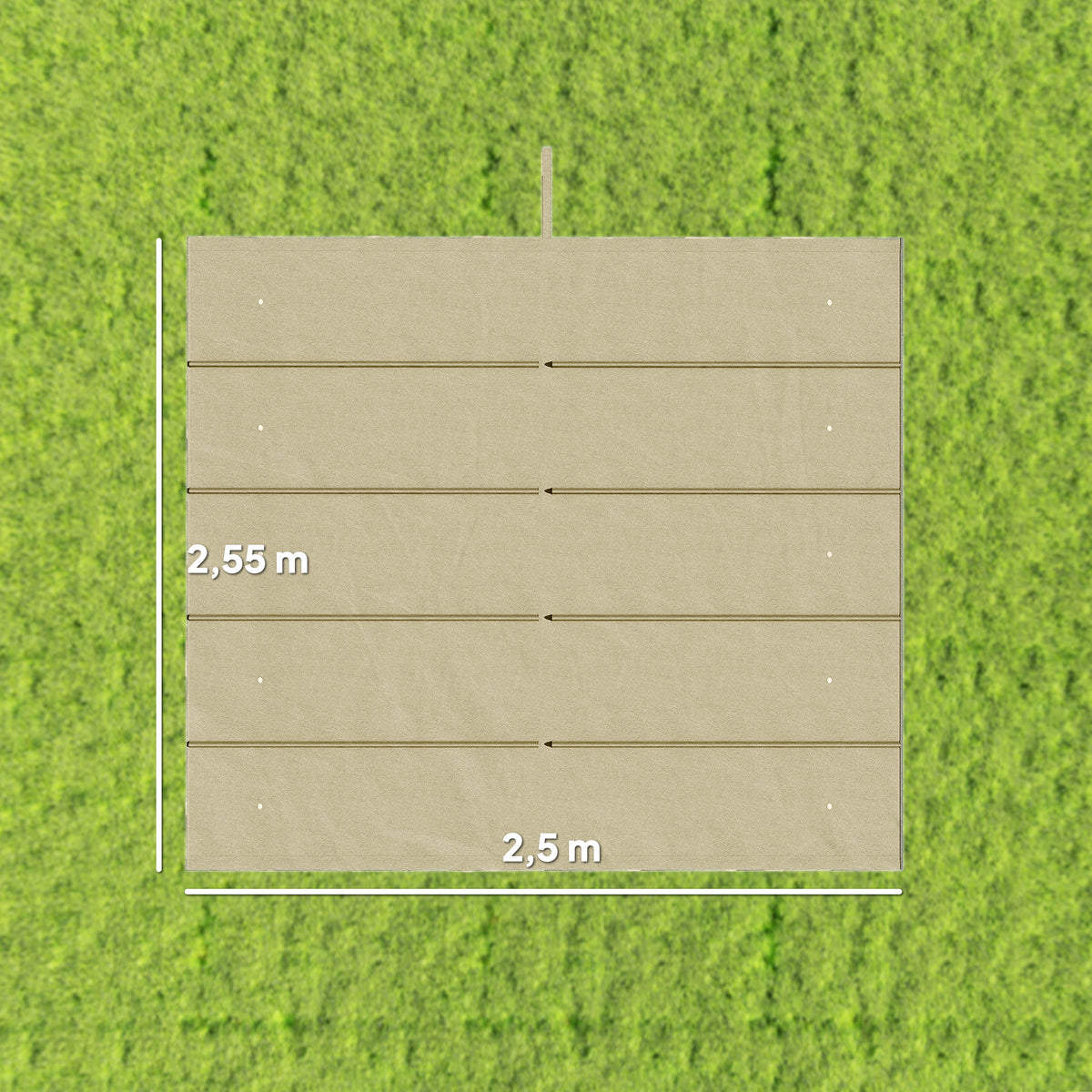 Toile de toit pour pergola tonnelle rétractable de 3 x 3 m - toile uniquement 250 x 255 cm beige-2