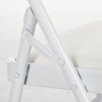 Lot de 4 chaises pliantes chaises de salle à manger portables cadre en acier dim. 45l x 46P x 78H cm blanc-8
