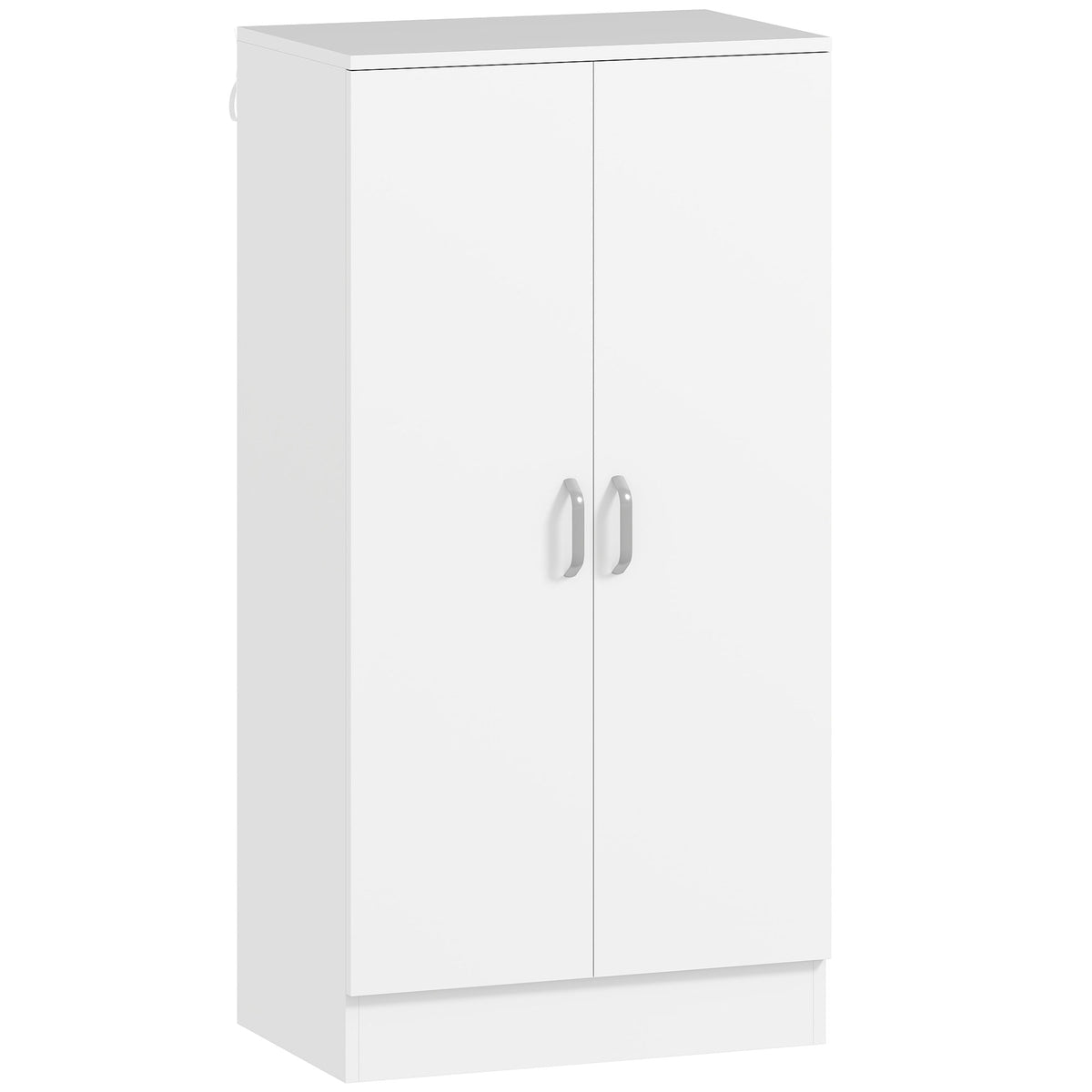 Meuble à chaussures 14 paires armoire à chaussures 7 niveaux avec 6 étagères réglables 2 portes à fermeture douce blanc-0