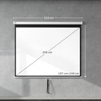 Écran de Projection 100" 4:3 HD 4K, Boîtier en Métal, Écran Hauteur Réglable Manuellement, 203x152cm, Blanc-2