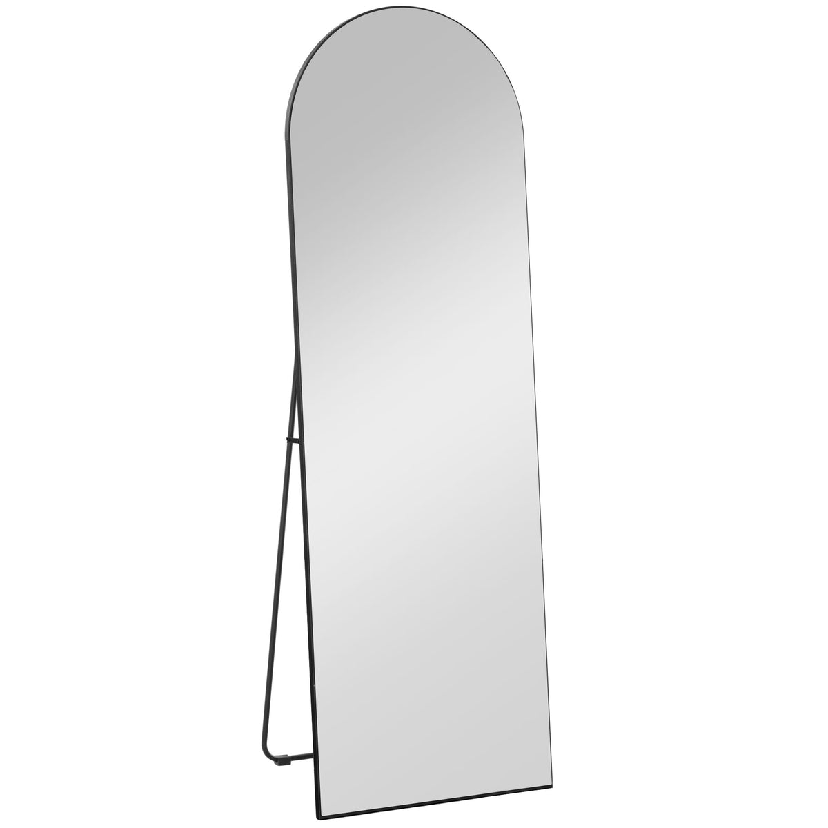 Miroir en pleine longueur 50 x 150 cm miroir sur pied grand miroir mural sans cadre pour salon, noir-0