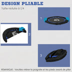 Trampoline de fitness gymnastique avec poignée réglable, pliable, 6 pieds, 28 ressorts Ø 102 cm, noir bleu-4