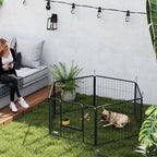 Parc pour chien, enclos chien 6 panneaux modulable et pliable, portable en acier avec porte 80 x 60 gris-1