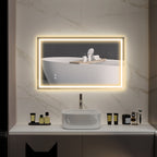 Miroir salle de bain éclairage LED miroir lumineux salle de bain mural interrupteur tactile lumière 3 couleurs 100 x 60 cm-8