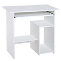 Bureau d'ordinateur, bureau avec rangement, plateau pour clavier et support de moniteur, 80 x 45 x 75 cm, blanc-0