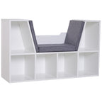 Bibliothèque banc 2 en 1 avec coussins de siège, étagère cube 6 compartiments ouverts et 2 niveaux, meuble de-0