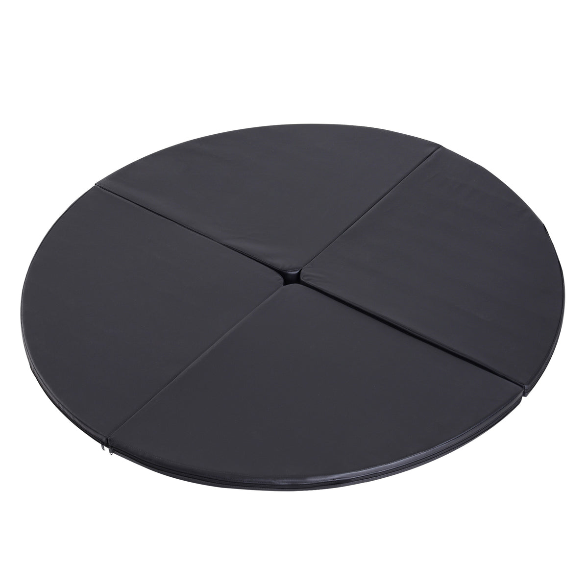 Tapis de pole dance pliable pole dance mat Ø 150 cm épaisseur 5 cm revêtement plastique noir-0