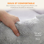 Lit pour chat réversible, lit pour chats d'intérieur et petits chiens, lit rond avec rebord de soutien, gris clair-7