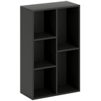Bibliothèque étagère de rangement avec 5 compartiments, pour salon chambre à coucher bureau, 50x24x80cm, noir-0