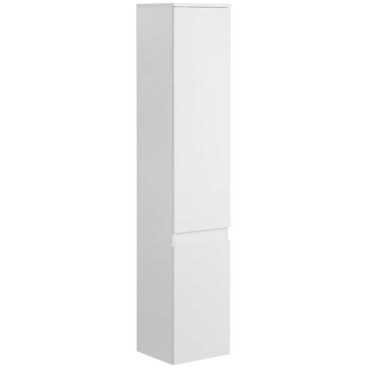 Meuble colonne rangement salle de bain 2 placards 3 étagères réglables style contemporain 30 x 28 x 152,5 cm blanc-0