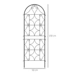 Support pour plantes grimpantes avec motif lot de 2 treillis de jardin pour vigne fleurs légumes métal 50 x 150 cm noir-2