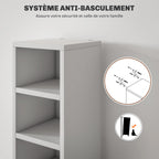 Rangements pour CD et DVD avec 12 compartiments, capacité max. 204 CD, 21 x 20 x 175 cm, blanc-5